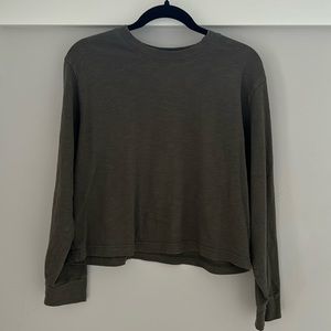 Olive green long sleeve crop top